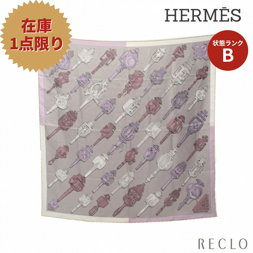 【10周年SALE!!25%OFF以上】エルメス HERMES カレ90 MERVEILLEUSES LANTERNES スカーフ シルク グレー マルチカラー 【中古】 送料無料10th_all_2_wal_10th_2