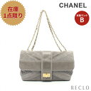 【10周年SALE!!10%OFF以上】シャネル CHANEL ユニオンジャック 2.55 チェーンショルダーバッグ スエード レザー グレー ゴールド金具 【中古】 送料無料_10th_all_bg_10th