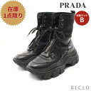 【10周年SALE!!45%OFF以上】プラダ PRADA コンバット ブーツ レザー ブラック 【中古】 送料無料_10th_all_apa_10th