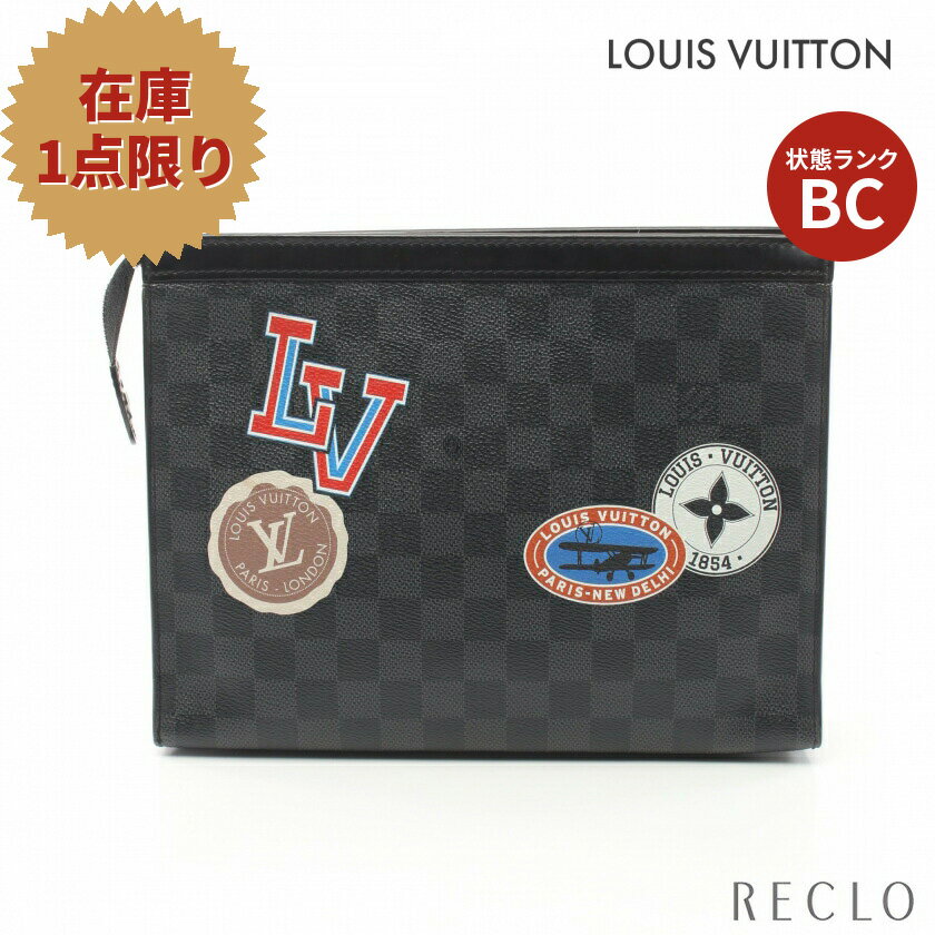 ルイヴィトン LOUIS VUITTON ダミエグラフィット ポシェットヴォワヤージュMM クラッチバッグ セカンドバッグ PVC レザー ブラック マルチカラー N64442 送料無料 ルイビトン