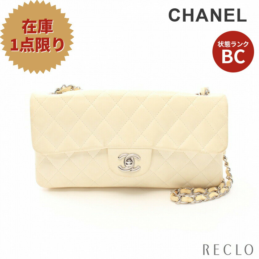 シャネル CHANEL マトラッセ チェーンショルダーバッグ ラムスキン ホワイト シルバー金具 【中古】 送料無料