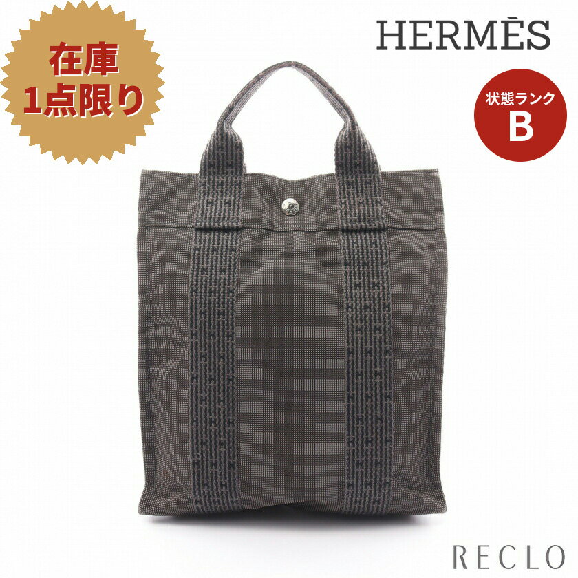 エルメス HERMES エールライン アドPM バックパック リュックサック ナイロンキャンバス ブラック シルバー金具 【中古】 送料無料