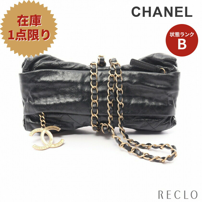 シャネル CHANEL ココマーク チェーン クラッチバッグ レザー ブラック ゴールド金具 【中古】 送料無料_2406ss_all_bg_0604