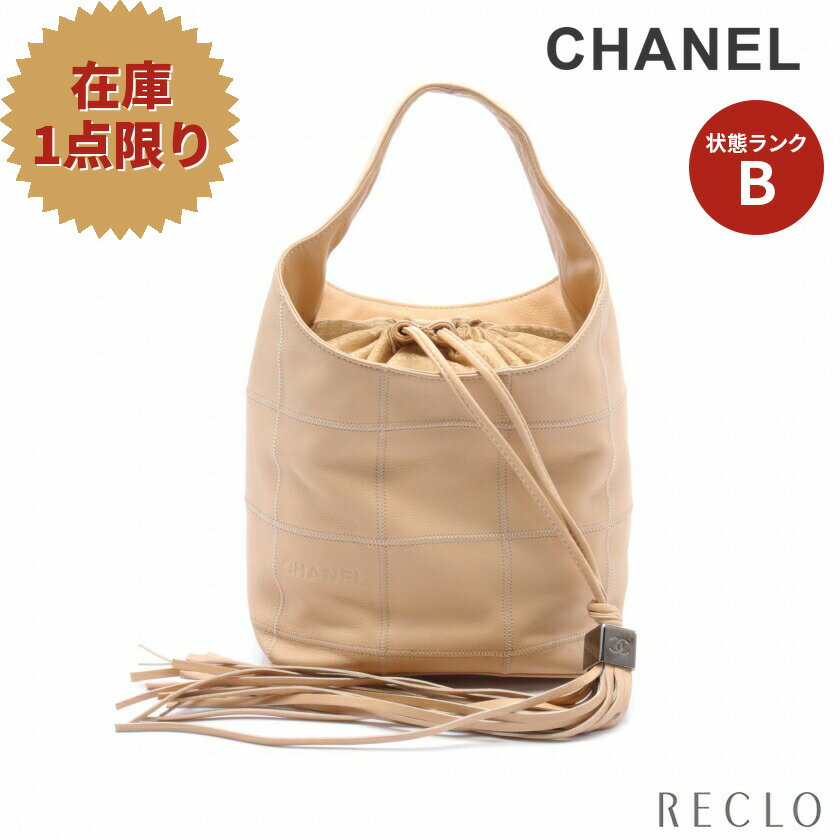 【10周年SALE!!10%OFF以上】シャネル CHANEL チョコバーステッチ ハンドバッグ レザー ベージュ A19981【中古】 送料無料10th_all_2_bg_10th_2