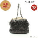 【10周年SALE!!10%OFF以上】シャネル CHANEL マトラッセ チェーンショルダーバッグ レザー ブラック オフホワイト シルバー金具 【中古】 送料無料10th_all_2_bg_10th_2