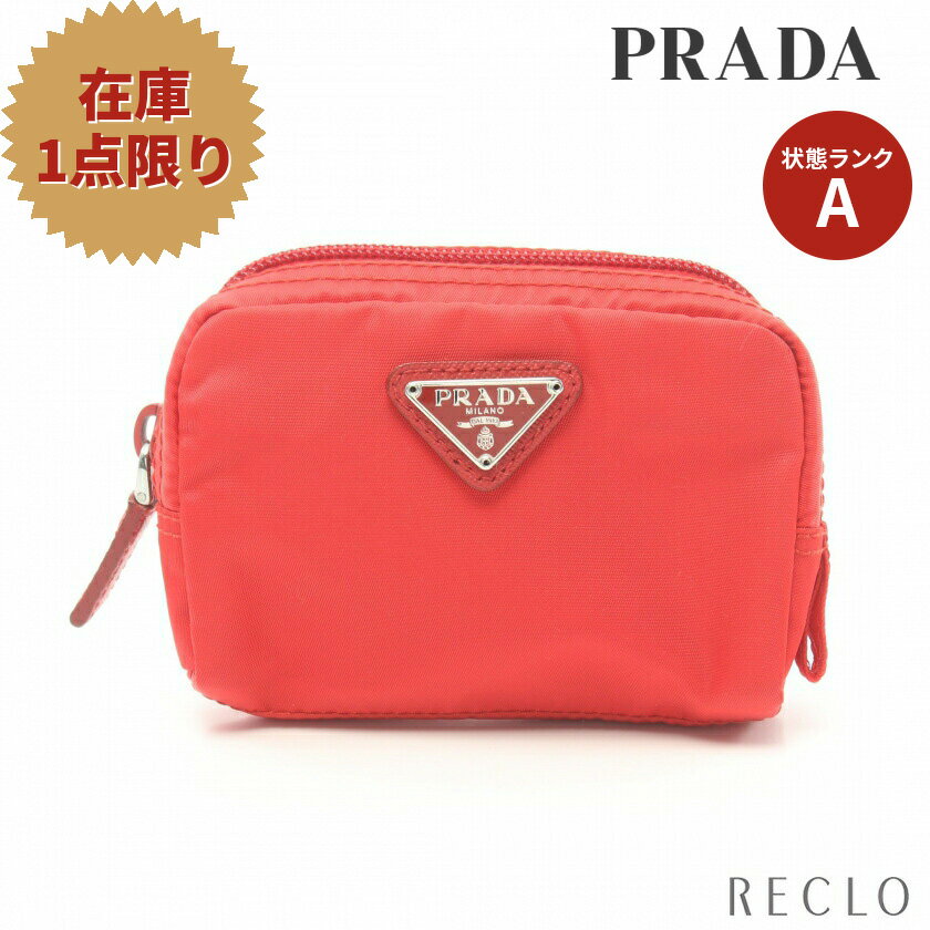 楽天RECLO（リクロ）楽天市場店【スーパーSALE限定!!10％OFF以上】プラダ PRADA VELA ポーチ ナイロン サフィアーノレザー レッド 1NA339【中古】_2406ss_all_wal_0604