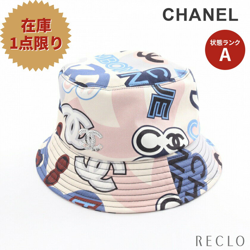 シャネル CHANEL ココマーク バケット ハット コットン ピンク マルチカラー 【中古】