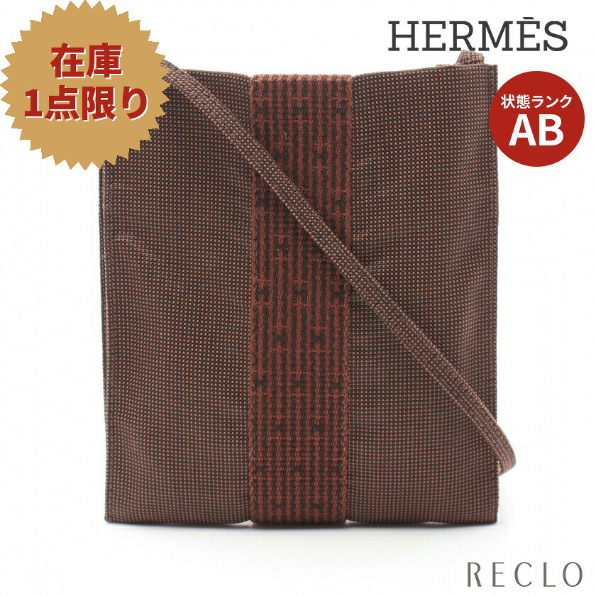 エルメス HERMES エールラインポシェット ショルダーバッグ ナイロンキャンバス ブラウン 【中古】のサムネイル