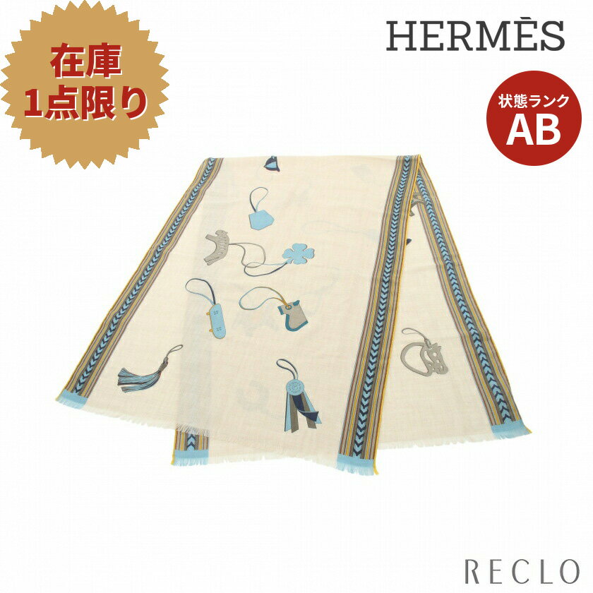 【エントリーでポイント10倍◎対象店舗限定27日1:59迄】エルメス HERMES RECTANGLE ET GRIS GRIS ストール ショール カシミヤ シルク ベージュ マルチカラー 【中古】