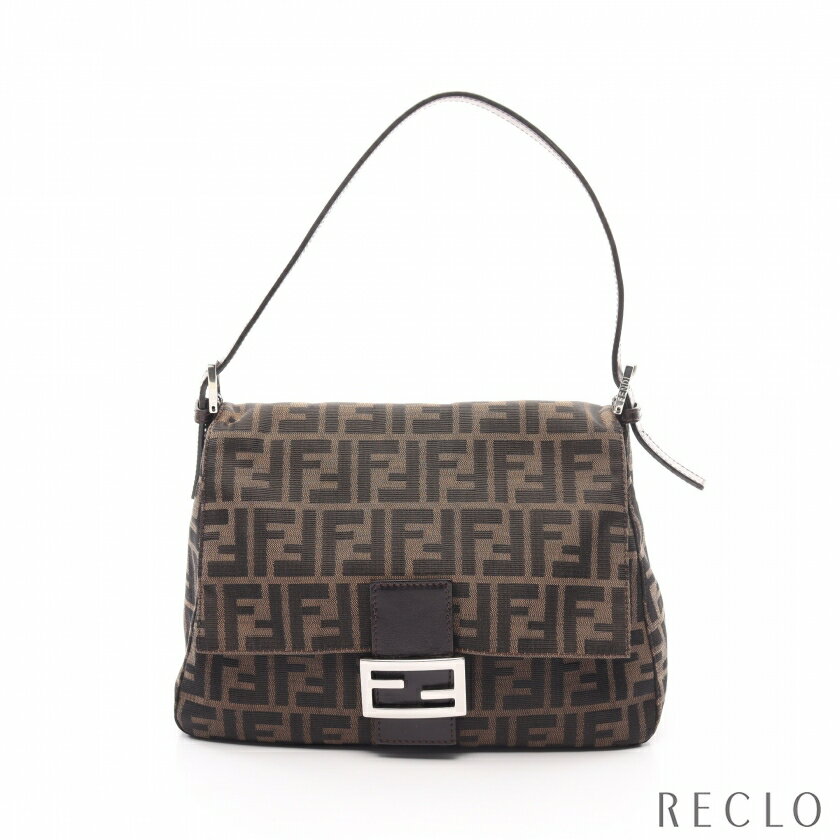 【スーパーSALE限定!!10%OFF以上】フェンディ FENDI マンマバケット ズッカ ショルダーバッグ キャンバス レザー ブラウン ブラック ダークブラウン 【中古】 送料無料_2406ss_all_bg_0604