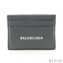 【スーパーSALE限定!!15％OFF以上】バレンシアガ BALENCIAGA カードケース ロゴプリント レザー ブラック 594309【中古】2403ss_all_wal_0304