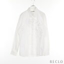 【10周年SALE!!25%OFF以上】ジバンシィ GIVENCHY シャツ コットン ホワイト ロゴ刺? 【中古】 送料無料_10th_all_apa_10th