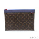 【10周年SALE!!10%OFF以上】ルイヴィトン LOUIS VUITTON ポシェットアポロ モノグラム クラッチバッグ PVC レザー ブラウン ネイビー レッド M63048【中古】 送料無料 ルイビトン_10th_all_bg_10th