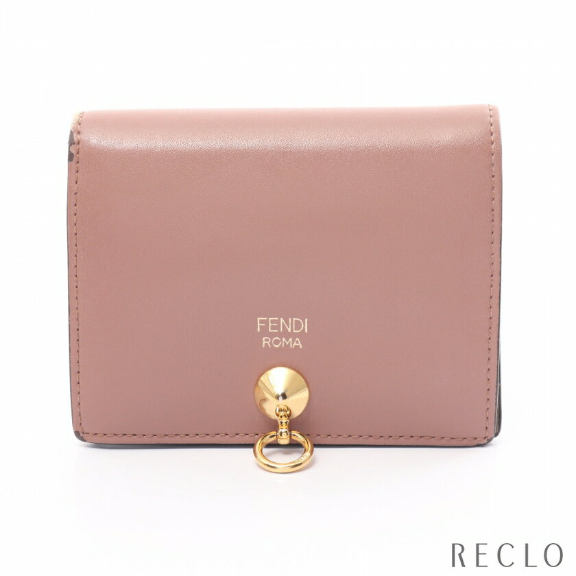 フェンディ FENDI バイザウェイ 二つ折り財布 レザー ピンクベージュ 8M0387【中古】 送料無料 サイフ