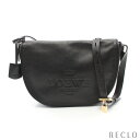 ロエベ LOEWE ヘリテージ ショルダーバッグ レザー ブラック 【中古】