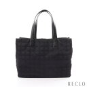 シャネル CHANEL ニュートラベルラインMM ハンドバッグ トートバッグ ナイロンキャンバス レザー ブラック A15991【中古】