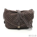 ルイヴィトン LOUIS VUITTON ソミュール モノグラムミニラン エベヌ ショルダーバッグ キャンバス レザー ダークブラウン M95227【中古】