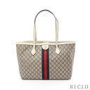 グッチ GUCCI オフィディア GGスプリーム ミディアム ショルダーバッグ トートバッグ PVC レザー ベージュ マルチカラー 631685【中古】