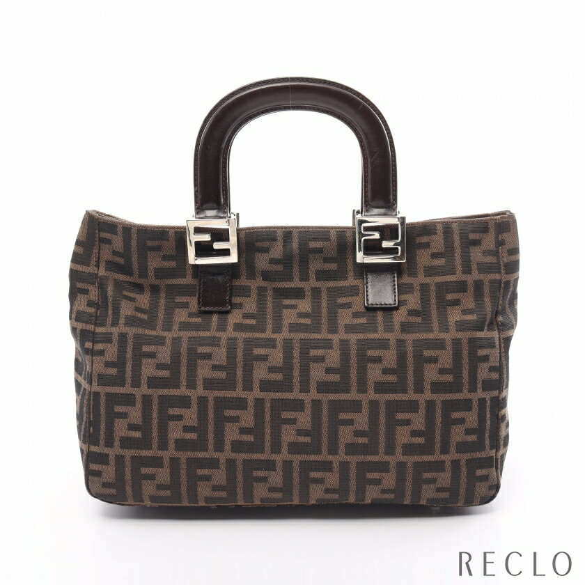 【SALE 5%OFF以上】フェンディ FENDI ズッカ ハンドバッグ トートバッグ キャンバス レザー ブラウン ダークブラウン 26693【中古】