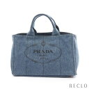 プラダ PRADA CANAPA カナパ ハンドバッグ トートバッグ デニム インディゴブルー 1BG642【中古】