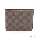 ルイヴィトン LOUIS VUITTON ポルトフォイユ フロリン ダミエエベヌ 二つ折り財布 PVC レザー ブラウン N60011【中古】