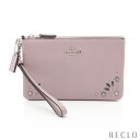 コーチ COACH ポーチ レザー ライトパープル 29574【中古】