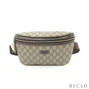 グッチ GUCCI GGスプリーム ボディバッグ ウエストバッグ PVC レザー ベージュ ダークブラウン 233269【中古】