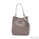 トリーバーチ TORY BURCH McGraw Small Bucket Bag マックグロー スモール バケットバッグ ハンドバッグ レザー グレーベージュ 2WAY 74956【中古】