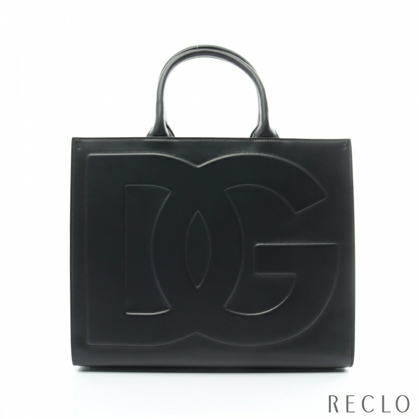 ドルチェアンドガッバーナ DOLCE&GABBANA DGデイリー ショッピングバッグ ミディ ハンドバッグ レザー ブラック BB7277AQ26980999【中古】