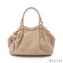 グッチ GUCCI スーキー ハンドバッグ キャンバス レザー ベージュ ピンクベージュ 211944【中古】