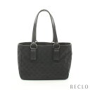 グッチ GUCCI GGキャンバス ハンドバッグ トートバッグ キャンバス レザー ブラック 113019【中古】