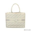 クリスチャンディオール Christian Dior BOOK TOTE ブックトート ミディアム ハンドバッグ トートバッグ キャンバス オフホワイト グレー M1296ZRIW【中古】