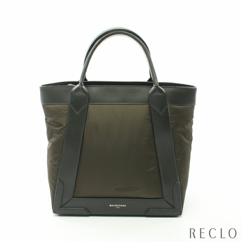 バレンシアガ BALENCIAGA カバス PM ハンドバッグ トートバッグ ナイロン レザー カーキグリーン 363425【中古】