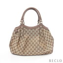 グッチ GUCCI スーキー GGキャンバス ハンドバッグ キャンバス レザー ベージュ パープルグレー 211944【中古】