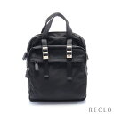 プラダ PRADA TESSUTO MONTAGN バックパック リュックサック ナイロン レザー ブラック 2VZ012【中古】