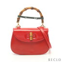 グッチ GUCCI バンブー ハンドバッグ レザー レッド 000 2046 0188【中古】