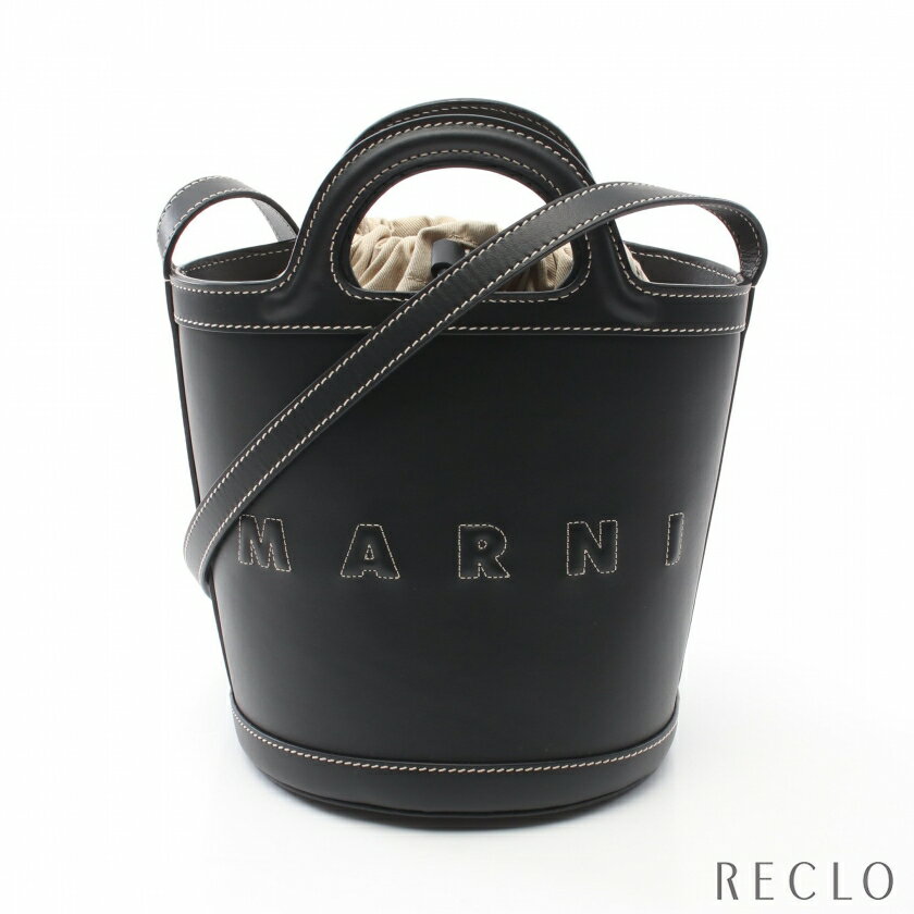 マルニ MARNI TROPICALIA SMALL BUCKET BAG ショルダーバッグ レザー ブラック 2WAY SCMP0056U0【中古】