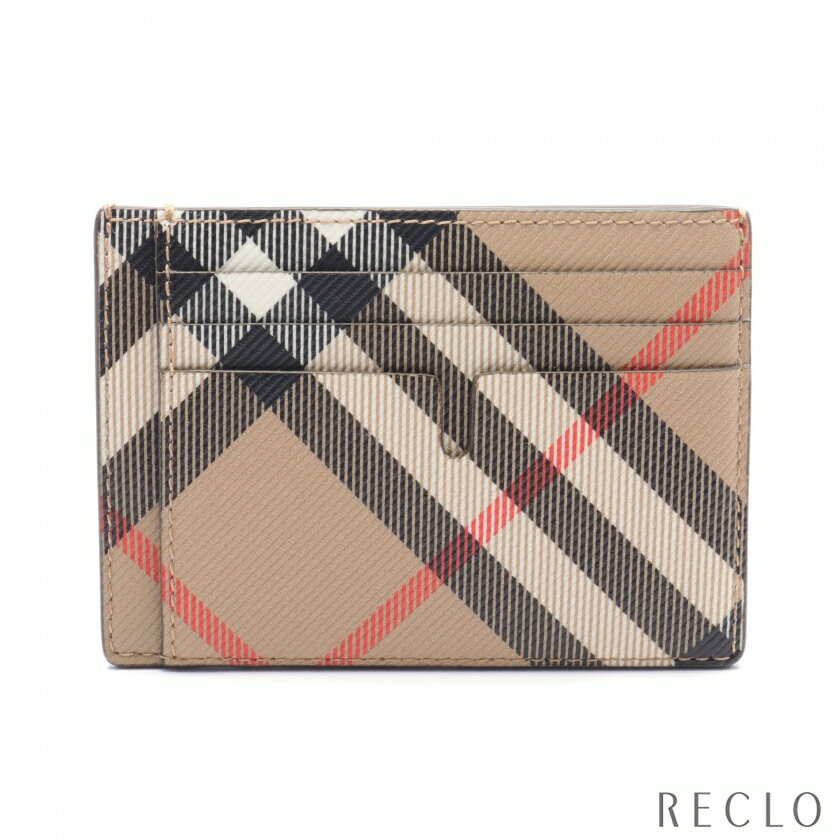 バーバリー BURBERRY カードケース チェック PVC ベージュ マルチカラー 8091910【中古】