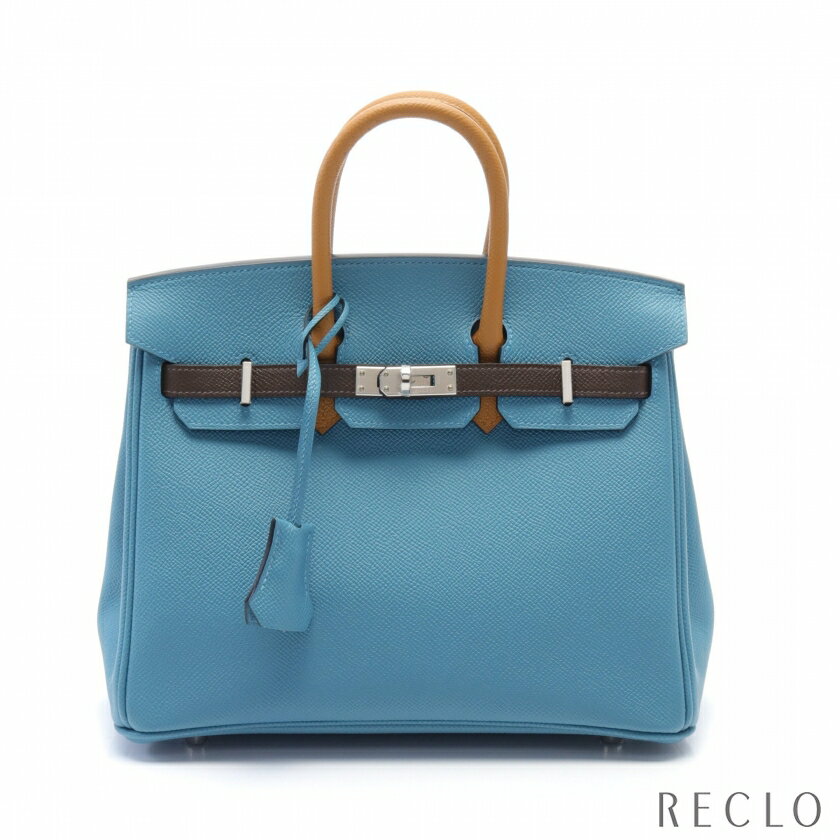 エルメス HERMES バーキン25 トリコロール ニューブルージーン セサミ エコルセ ハンドバッグ ヴォーエプソン ブルー ライトブラウン ブラウン シルバー金具 B刻印 【中古】のサムネイル