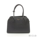 プラダ PRADA SOFT GLAIN ミディアム ハンドバッグ トートバッグ レザー ブラック 1BG538【中古】(4)