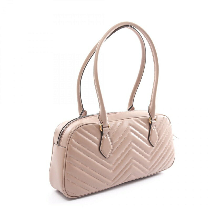 グッチ GUCCI GGマーモント ミディアム トップハンドルバッグ ハンドバッグ トートバッグ レザー ピンク 【中古】