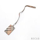 バーバリー BURBERRY カードケース チェック PVC ベージュ ブラック マルチカラー ネックストラップ付き 8095694【中古】(4)