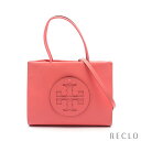 トリーバーチ TORY BURCH ELLA BIO SMALL TOTE ハンドバッグ トートバッグ フェイクレザー コーラルピンク 2WAY 145612653【中古】(4)