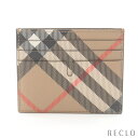 バーバリー BURBERRY ヴィンテージチェック カードケース PVCコーティングキャンバス ベージュ マルチカラー 【中古】(4)