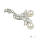 ミキモト MIKIMOTO アコヤパール ブローチ ブローチ ダイヤモンド アコヤパール/K14WG クリア ホワイト 【中古】