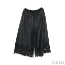 シャネル CHANEL ワイドパンツ スパンコール コットン ブラック スカラップ P56217K07337【中古】