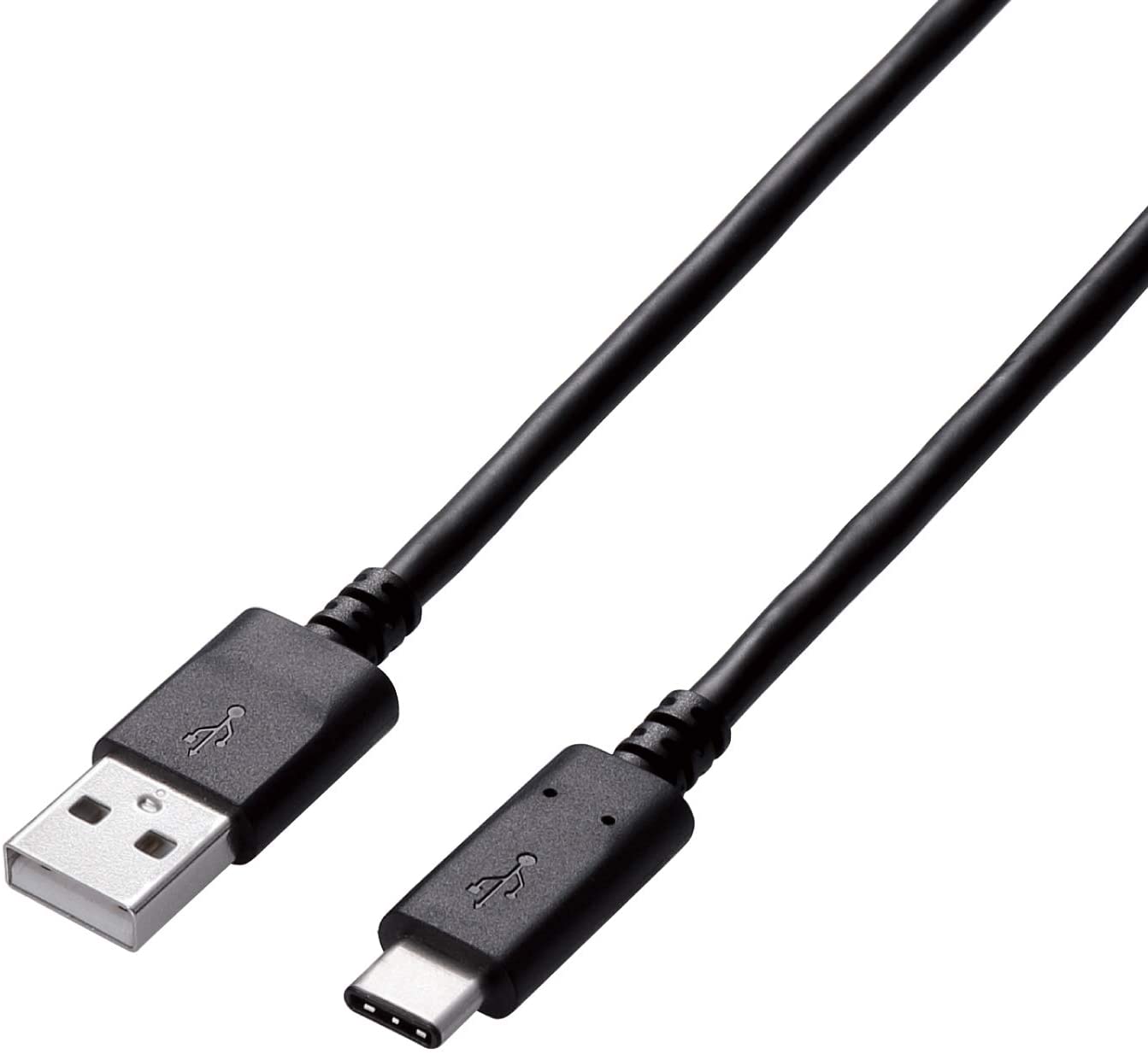 エレコム USBケーブル Type C USB A to USB C 3.0m USB2.0認証品 3A出力 最大480Mbps ブラック U2C-AC30NBK