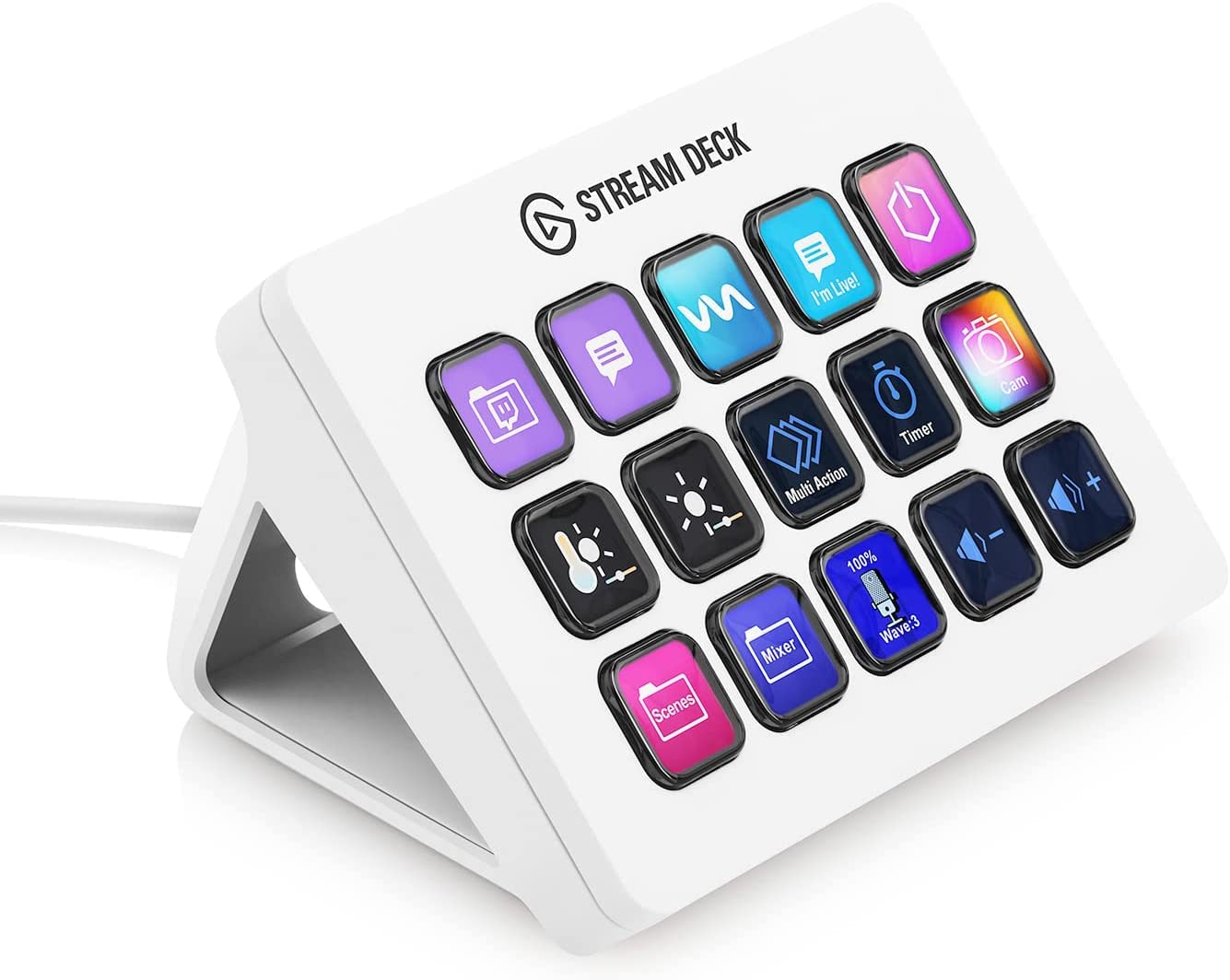 Elgato エルガト Stream Deck MK.2 White ストリームデック/白 【15キー配列】USB ライブコンテンツ作成用 コントローラー 配信者向けデバイス