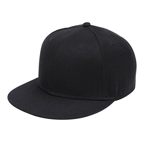 [Takiloy] キャップ メンズ レディース 無地 Hip Hop 帽子 クラシック 平ひさし帽 ヒップホップ 野球帽 ゴルフ オシャレ 旅行 UVカット 調節可能 男女兼用 (全5色 黒)