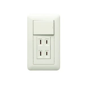 神保電器 J・WIDEシリーズ スイッチ・コンセント組み合わせ 1連3個用 上段片切(15A-300V) 下段ダブルコンセント(15A-125V) ピュアホワイト WJH03440PW